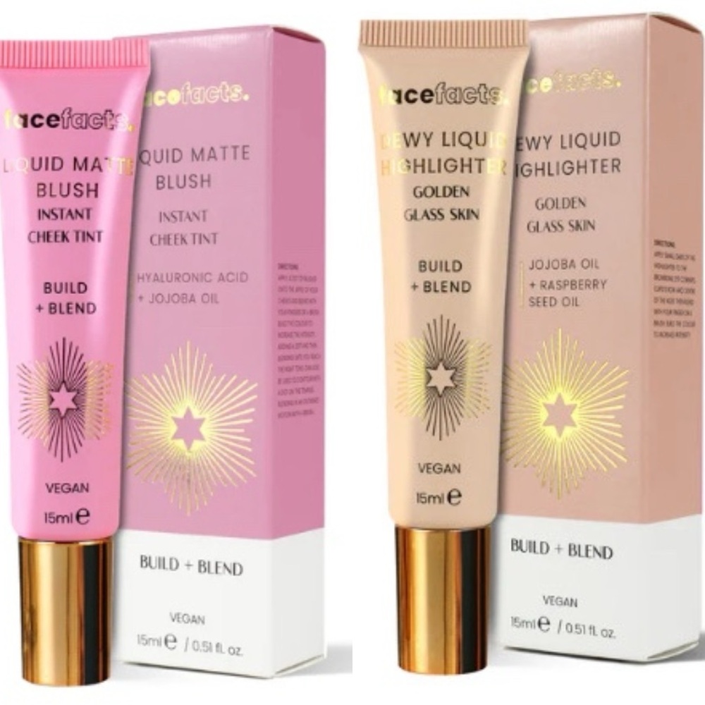 💗Pink Tinted Blush,  PLUS Golden Glass Hilighter. NEW from FACE FACTS UK ! 💗